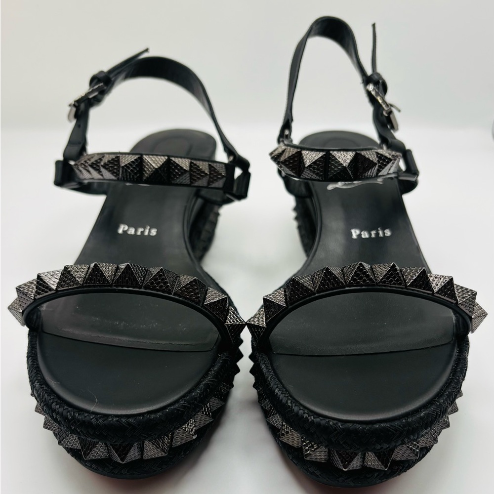 Christian Louboutin Black Studded Women's Sandals - Picture 4 of 5